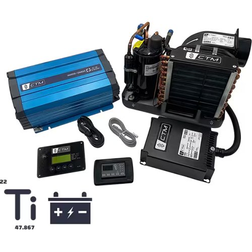CTM CT-6S - 6,000 BTU 12 Volt Marine Air Conditioner Kit 1200W Inverter 115V