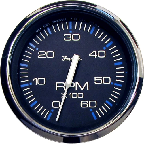 Faria Chesapeake Black 4 Tachometer - 6000 RPM (Gas) (Inboard & I/O)