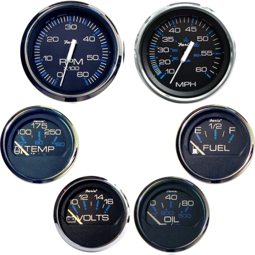 Faria Chesapeake Black SS Boxed Set - Inboard Motors