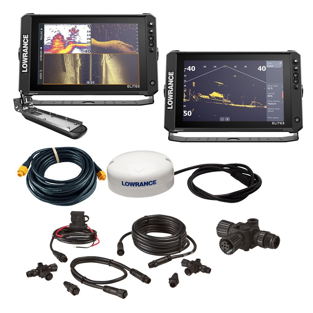 Lowrance Elite FS 12 Dual Display Sonar Starter Kit 1 Lowrance Elite FS 12 BOAT in A BOX with Active Imaging 3-in-1 - 2 Displays, TD, GPS Antenna, Starter Kit, 25 Ethernet Cable
