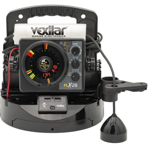 Vexilar FLX-28 Pro Pack Elite Fishing System w/Pro View Ice-Ducer & Vexilar Lithium Battery