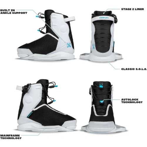 Ronix Boys Vault Wakeboard w Kids Vision Pro Bindings 5